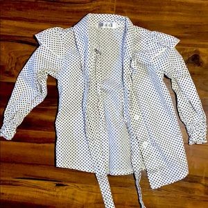 Toddler polka dot blouse with bow tie